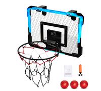 SucceBuy Giocattoli sportivi per bambini Palline da basket Giocattolo Tipo da parete Canestro da basket pieghevole Giochi da interno per esterni per ragazzi Ragazze 3+ Blue