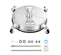 SucceBuy Idropulitrice Detergente per superfici Accessori per idropulitrice in PE/acciaio inossidabile con 4 ruote per terrazza da patio in cemento