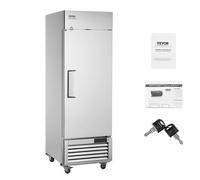 SucceBuy Il frigorifero commerciale portata nel frigorifero verticale con scongelamento automatico a porta singola da 33 a 41 ℉ Luce LED con controllo della temperatura a 4 ruote