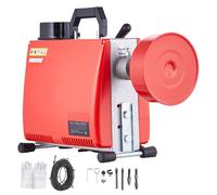 VEVOR 66FT x 5/8 Inch Drain Cleaner Machine Macchina per Pulizia delle fogne, Rosso, 250W