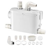 SucceBuy Pompa Macerator 500W 29GPM Flusso 26ft/8 m Testa Pompa per WC sospesa a parete, 4 ingressi d'acqua Smaltimento di acque reflue Macchina a filo