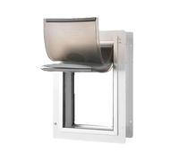 SucceBuy Porta per animali domestici con struttura in metallo con serratura e sistema a 3 ripiani Porta per cani resistente alle intemperie Facile da installare nelle pareti interne o esterne