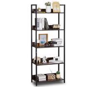 SucceBuy Scaffale in metallo Scaffale industriale alto a 3/4 livelli Libreria portaoggetti vintage con ripiani aperti per l'home office 5-Tier Tall