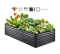 SucceBuy Scatole per piantare all'aperto con letto da giardino rialzato con base aperta per coltivare fiori/verdure in cortile/giardino/patio/balcone 71.9x36.4x11 inch