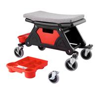 SucceBuy Sedile meccanico con rotelle da 300 libbre con ruota Vassoio portautensili Cassetto Sedile rampicante a rulli per carichi pesanti per garage domestico Fai da te automobilistico