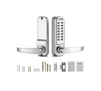 SucceBuy Serratura meccanica per porta d'ingresso senza chiave Serratura meccanica a 14 tasti Tastiera meccanica Maniglia per serratura Serratura in acciaio inossidabile