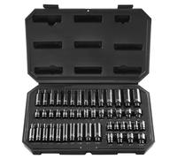 VEVOR Set di Bussole a Impatto da 1/4", Set di Bussole Profonde e Basse 48 pezzi SAE 3/16"-9/16" e Metriche 4-15 mm, Acciaio Legato Cr-Mo a 6 Punte per Riparazioni Auto, Marcature Dimensioni