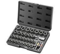 SucceBuy Set di estrattori per bulloni da 29 pezzi Set di estrattori per bulloni e dadi da 6 mm a 10 mm da 13/32" a 3/4" CR-MO Set di bussole per estrazione in acciaio 29PCs w Case
