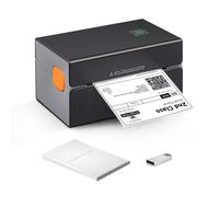 SucceBuy Stampante termica per etichette 300 DPI Bluetooth e riconoscimento automatico di etichette per pacchi postali 4x6 Adesivo con codice a barre USB Crea
