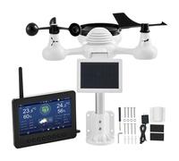 SucceBuy Stazione meteorologica wireless 7 in 1 con Wi-Fi, display colorato TFT da 7" e sensore ad energia solare per il monitoraggio interno ed esterno