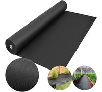 SucceBuy Tessuto paesaggistico 6ftx300ft Tessuto geotextile Durevole Resistente 1,5 once Copertura a terra intrecciata per serra commerciale Cortile Black 6x300 feet