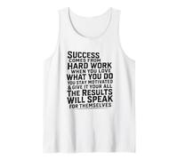 Success Comes from Hard Work Inspirational Work Citazione Grind Canotta