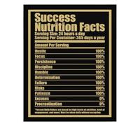 Success Nutrition Facts Poster Motivational Office Decor