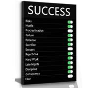 Success Patient Consistency Hard Work Risk Inspirational Poster Inspirational Wall Art Self Motivating Black Canvas Decor Front Citazioni Incoraggiante Regalo Imprenditore Wall Art Ufficio Cassroom