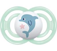 MAM Perfect Succhietto 6+ Mesi, Ciuccio MAM 6-16 mesi morbido silicone per uno sviluppo sano del cavo orale, Accessori neonato con pratica custodia porta ciuccio sterilizzatore, Azzurro