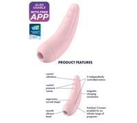 Succhia clitoride Satisfyer Curvy 2+ masturbatore massaggiatore per donna rosa