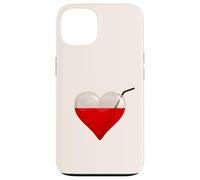 Succhiasangue, un cuore di vetro pieno di sangue e cannuccia Custodia per iPhone 13