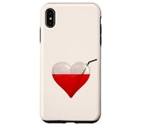 Succhiasangue, un cuore di vetro pieno di sangue e cannuccia Custodia per iPhone XS Max
