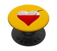 Succhiasangue, un cuore di vetro pieno di sangue e cannuccia PopSockets PopGrip Adesivo