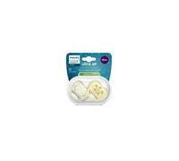 Succhietti Ultra Air 18m+ Pastello Verde e Giallo con Foglie, a base vegetale - Set da 2 ciucci - Philips Avent