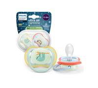 PHILIPS AVENT SUCCHIETTI AIR NOTTE 0-6M VERDE CON KOALA AZZURRO CON TIGRE 2 PEZZI