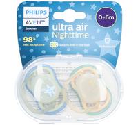 Succhietto Avent Ultra Air Night Time 0-6m Stella Cometa/gufo 2 St