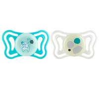 Chicco PhysioForma Light Lumi, Succhietto Luminescente al Buio, Ciuccio 6-16 Mesi, Tettarella in Silicone, Favorisce il Corretto Sviluppo della Bocca, 2 Pezzi, Neutro