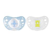 Chicco 105643866 ciuccio per bambino Ciuccio per bambini a flusso libero Ortodontico Silicone Blu, Trasparente