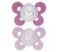 Succhietto Chicco Physio Comfort Night Silicone 2pz Beige Lilla 16-36m