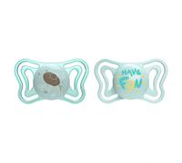 CHICCO PhysioForma Light Ciuccio Neonato 6-16 Mesi Succhietto con Tettarella in Silicone Set 2 Gommottini Forma Ergonomica colore Azzurro