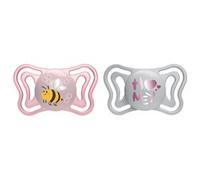 CHICCO PhysioForma Light Ciuccio Neonato 16-36 Mesi Succhietto con Tettarella in Silicone Set 2 Gommottini Forma Ergonomica colore Rosa