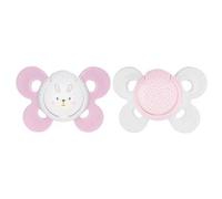 Chicco PhysioForma Light, Succhietto in Silicone 2-6 Mesi, Ciuccio Bimba con Tettarella in Silicone, Leggero e Traspirante, Forma Ergonomica, Supporta il Corretto Sviluppo della Bocca, Rosa, 2 pezzi