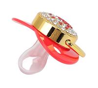 Succhietto per Bambini Design Simmetrico in un Unico Pezzo Forma Del Capezzolo Aiuta a Promuovere un Sano Sviluppo Orale Silicone Ultra Leggero e Morbido Succhietto per Neonati (Rosso)