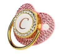 Succhietto per bebÃ© con strass dorato e design ergonomico curvato in silicone