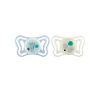 Chicco PhysioForma Light Lumi, Succhietto Luminescente al Buio, Ciuccio 2-6 Mesi, Tettarella in Silicone, Favorisce il Corretto Sviluppo della Bocca, 2 Pezzi, Neutro