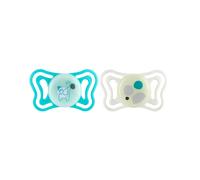 Chicco PhysioForma Light Lumi, Succhietto Luminescente al Buio, Ciuccio 6-16 Mesi, Tettarella in Silicone, Favorisce il Corretto Sviluppo della Bocca, 2 Pezzi, Neutro