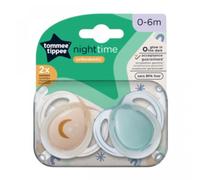 Succhietto Tommee Tippee 2 Pz Night Time 0-6m Luna Oro