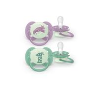 Succhietto ultra soft notte 0-6m cappuccio fluorescente no bpa per pelli sensibili- philips avent