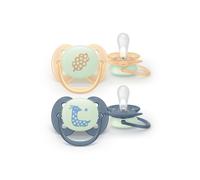Succhietto ultra soft notte 0-6m cappuccio fluorescente no bpa per pelli sensibili - philips avent