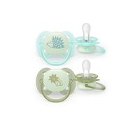 Succhietto ultra soft notte 0-6m cappuccio fluorescente no bpa per pelli sensibili - philips avent