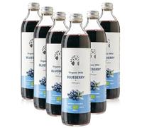 Succo di mirtillo selvatico biologico LOOV - 100% puro, non da concentrato, spremuto a freddo da bacche nordiche raccolte in natura, senza acqua né zuccheri aggiunti - 6 x 500 ml