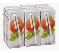 Succo di Pesca e Uva, Bevanda Mista di Frutta, 200 ml, Confezione da 9 Brick, pack 4