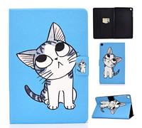 Succtop Cover Galaxy Tab A 10.1 2019 Custodia in Pelle PU Flip Stand Cover Portafoglio Porta Penna Slot Card Custodia Tablet per Samsung Galaxy Tab A 2019 10.1 Pollice SM-T510/SM-T515 Blue Cat