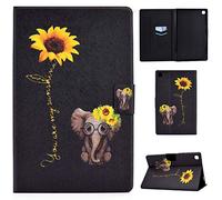 Succtop Cover per Galaxy Tab A7 10.4" 2020, in pelle PU, portamatite per Samsung Tab A7 2020, a portafoglio, con elefante a forma di fiore