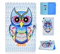 Succtop Cover Samsung Tab A 10.1 Pollici 2019 Custodia in Pelle PU Flip Stand Tablet Custodia con Cintura Antiscivolo e Porta Penna per Samsung Galaxy Tab A 2019 10.1" SM-T510 SM-T515 Gufo Colore