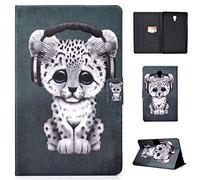 Succtop Custodia Galaxy Tab A 10.5 Pollici Cuir PU Case Stand Portafoglio Flip Cover con Funzione Auto Sleep/Wake Custodia Tablet per Samsung Galaxy Tab A 10.5" 2018 SM-T590/SM-T595 Musica Leopard