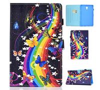 Succtop Custodia Galaxy Tab A 10.5 Pollici Cuir PU Stand Portafoglio Flip Cover Porta Penna Funzione Auto Sleep/Wake Custodia Tablet per Samsung Galaxy Tab A 10.5" 2018 SM-T590/SM-T595 Musica Farfalla