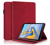 Succtop Custodia Galaxy Tab A 10.5 Pollici Cuir PU Stand Portafoglio Flip Cover Porta Penna Funzione Custodia Tablet per Samsung Galaxy Tab A 10.5" 2018 SM-T590/SM-T595 Rosso