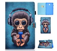 Succtop Custodia Galaxy Tab A 10.5 Pollici Cuir PU Stand Portafoglio Flip Cover Porta Penna Funzione Auto Sleep/Wake Custodia Tablet per Samsung Galaxy Tab A 10.5" 2018 SM-T590/SM-T595 Musica Scimmia