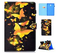 Succtop Custodia Galaxy Tab A 10.5 Pollici Cuir PU Stand Portafoglio Flip Cover Porta Penna Funzione Auto Sleep/Wake Custodia Tablet per Samsung Galaxy Tab A 10.5" 2018 SM-T590/SM-T595 Farfalla d'oro